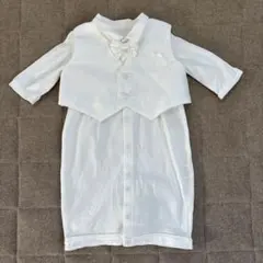 ホワイト セレモニースーツ リボン付き　タキシード　ベビー　男の子　ボーイ