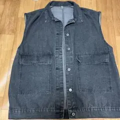 ダークグレー デニム ベスト