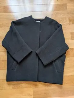 ナノユニバース　ノーカラージャケット 黒