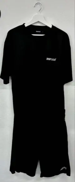 marucci メンズ Tシャツ ハーフパンツ 上下セット 白 セットアップ 