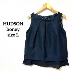 HUDSON honey【L】ノースリーブ カットソー 紺　ネイビー オフィスのサムネイル