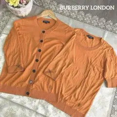 BURBERRY LONDONカーディガン　セット　ノバチェック刺繍　オレンジ1のサムネイル
