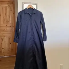 UNITED ARROWSダークネイビー シャツワンピース 長袖