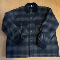 ニコアンド　ブラウンとブラック　シャギー　チェック柄　中綿ジャケット