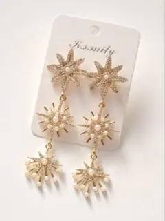 Ksmily ブライダルピアス ビジュー パール 結婚式