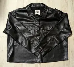 【新品タグ付き】ZARA フェイクレザー シャツジャケット Sサイズ