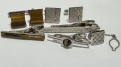 シルバー ネクタイピン カフスボタンセット