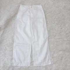 美品 MHL. COTTON LINEN DRILL ワイドパンツ ホワイト 2