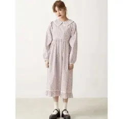 flowerステンカラーワンピース merryjenny