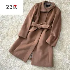 美品　23区　コート　スタンドカラー　アンゴラ混　キャメル　34