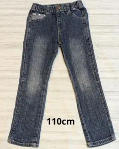 キッズ デニムパンツ ウエストゴム ドット柄ポケット