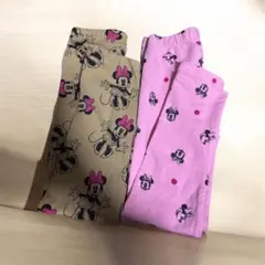 ミニーキャラクター柄レギンス2点セット