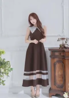 ち*る様 mistreass Lace Collar Sheer Line Dr - メルカリ