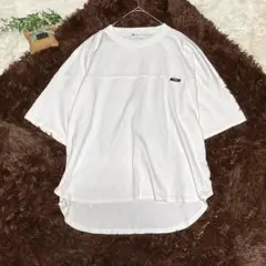 ジャバ 【M】Tシャツ 半袖 無地 裾ラウンド ゆったり 体型カバー 綿100%