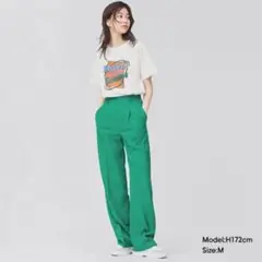 GU カラースラックス 丈長め グリーン Sサイズ 新品未使用