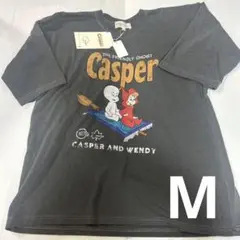 新品 キャスパー ダメージ加工プリントTシャツ　Mグレー系