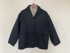黒のカバーオール　無印　綿コットン　カポック　ジャケット