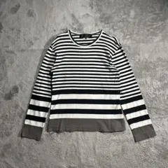 AD2010 11SS マルチボーダーカットソー ロンT 黒 白のサムネイル