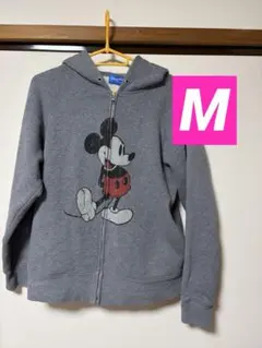 【公式】東京ディズニーリゾート　パーカー　Mサイズ　ミッキー　耳付き　グレー