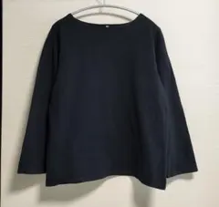 コットン 長袖カットソー　黒　トレーナー　綿100%　Lサイズのサムネイル