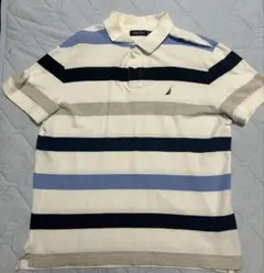 NAUTICA ボーダー ポロシャツ L