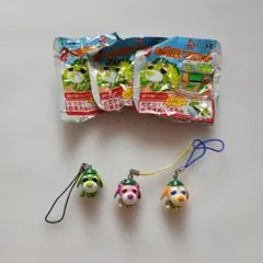 ​【当時物・袋付き】お茶犬 お茶屋マスコット ストラップ 3種セット 伊藤園