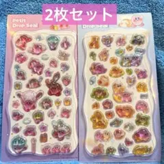 カーヴィ プチドロップシール 2枚セット 3D 立体 ぷっくり