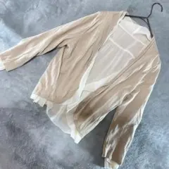 ROPE 長袖カーディガン サイズM ベージュ リバーシブル ✨良品✨のサムネイル