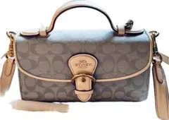 コーチ　ハンドバッグ　ブルー&ホワイト