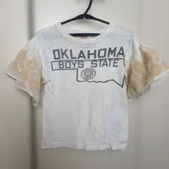 denim&dungareeデニムダンガリーTシャツ フリル袖120㎝のサムネイル
