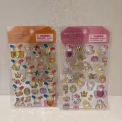 ウサハナ ハローキティ 金箔ぷっくりシール 立体シール 2点セット
