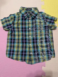 美品　BeBe 半袖チェックシャツ サイズ90