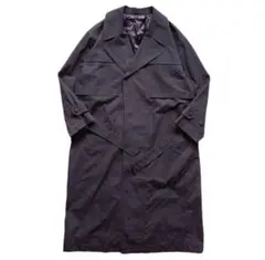 ダークグレー トレンチコート　古着　ヴィンテージ　ウエストベルトなし