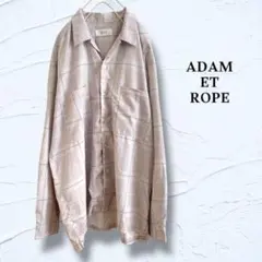 AER アダムエロペ オーバーサイズ グレージュ チェック柄 シャツ F