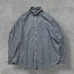 OLDGAPクラシックオックスフォードB.Dシャツ 長袖コットンMブルーグレー