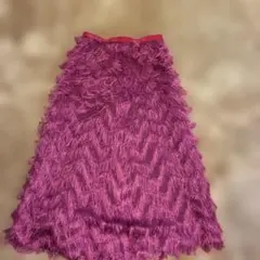 ELENDEEK フリンジピンクロングスカート 00