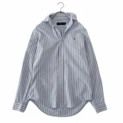 美品 Ralph Lauren ラルフローレン ストライプコットンシャツ XS