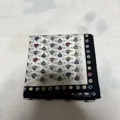 新品オーヴ柄　大判ハンカチ　オーブ総柄　白　黒　宇宙