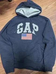 GAP ネイビー パーカー S アメリカロゴ us uk drip古着ストリート