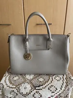 FURLA グレー ジュハンドバッグ