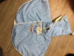 ミキハウス ベビーポンチョ クマの刺繍 青