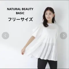 【美品】NATURAL BEAUTY BASIC シアーフレアチュニックニットのサムネイル