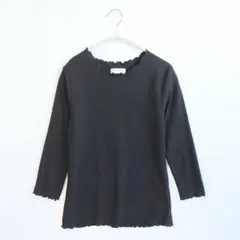 美品 ワッフル メロー カットソー 八分袖 トップス ブラック URBANITY