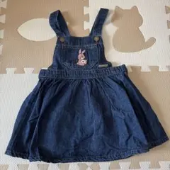 フタフタ　デニムワンピース ジャンパースカート　水通しのみ　ジャンスカ95