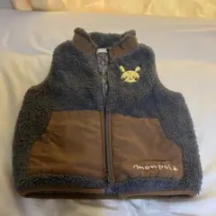 〈迷惑行為被害に遭いました！〉モンポケ　ピカチュウ ボア　ベスト110㎝