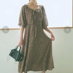 オケージョンドレス 総レース ワンピース ボレロ ブラウン