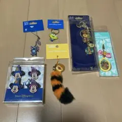 ディズニー/ストラップ、キーチェーン、クリップ6点セット