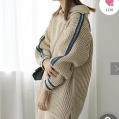 Kastane カスタネ ラインニットプルオーバー