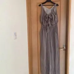 リボン キャミパンツ　グレージュ