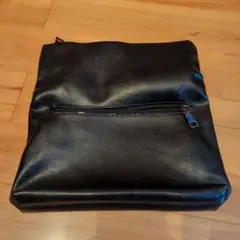 ブラック合成皮革クラッチバッグ